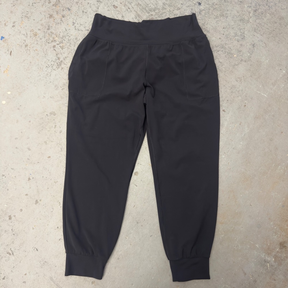 Athleta Salutation Jogger Black Powervita Yoga Pants XL High Rise Pockets